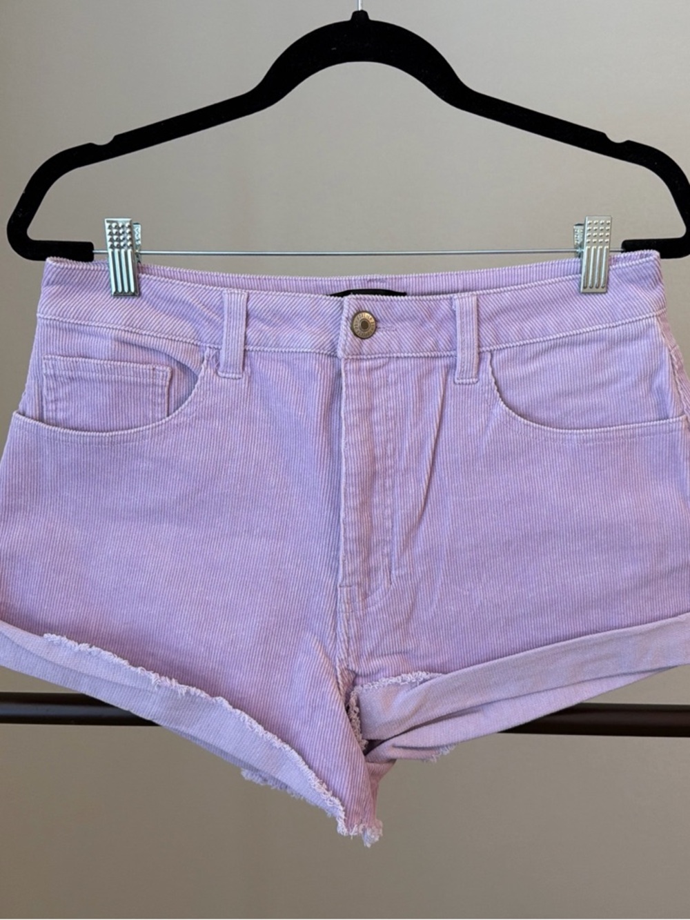 Lavender Corduroy High-Rise Women’s Shorts